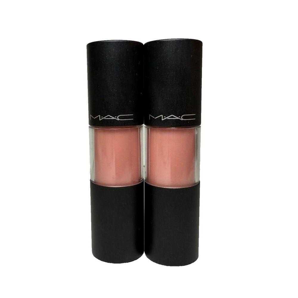 K Beauty MAC Versicolour Stain Lipstick Gloss ENERGY SHOT Pink Nude Full Size x2 - Picture 2 of 4